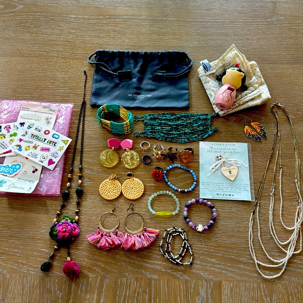 Jewelry Haul Boho Chic Altar’d State Glossier Beads Beads & More